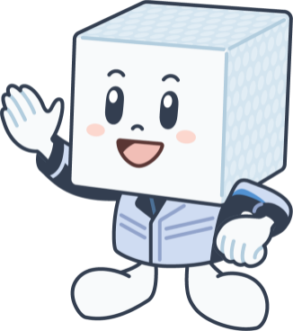 イビデン樹脂の制服を着ている発泡ビーズのキャラクター